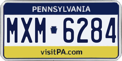 PA license plate MXM6284