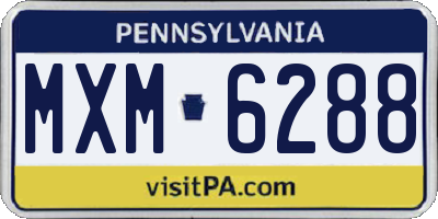 PA license plate MXM6288
