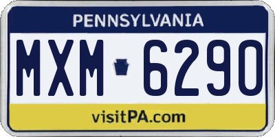 PA license plate MXM6290