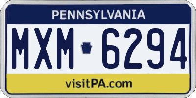 PA license plate MXM6294