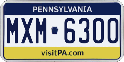 PA license plate MXM6300