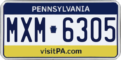 PA license plate MXM6305