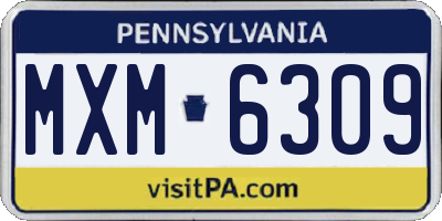 PA license plate MXM6309
