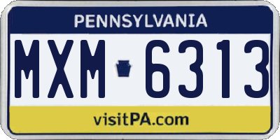 PA license plate MXM6313