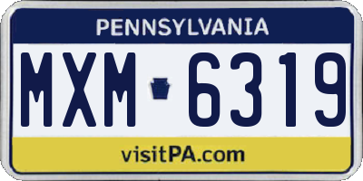PA license plate MXM6319