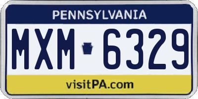 PA license plate MXM6329