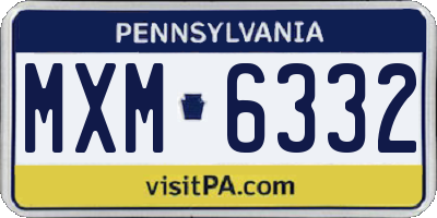 PA license plate MXM6332