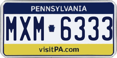 PA license plate MXM6333
