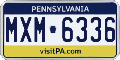 PA license plate MXM6336