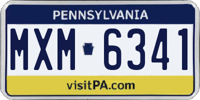 PA license plate MXM6341