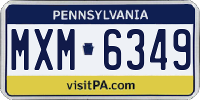 PA license plate MXM6349