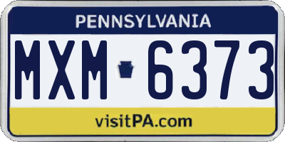 PA license plate MXM6373