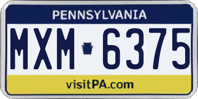 PA license plate MXM6375