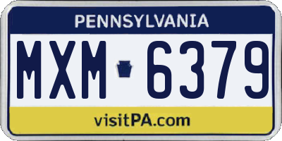 PA license plate MXM6379