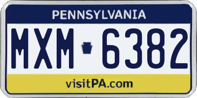 PA license plate MXM6382