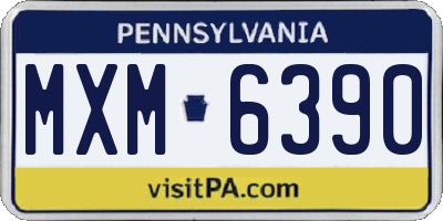 PA license plate MXM6390