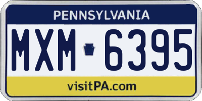 PA license plate MXM6395