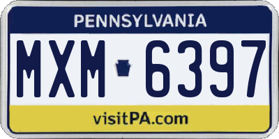 PA license plate MXM6397