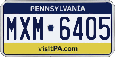 PA license plate MXM6405