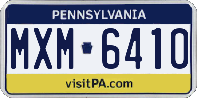 PA license plate MXM6410