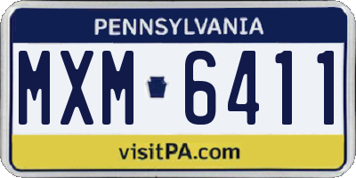 PA license plate MXM6411