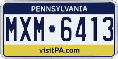 PA license plate MXM6413