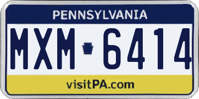 PA license plate MXM6414