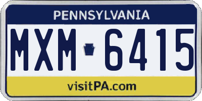 PA license plate MXM6415