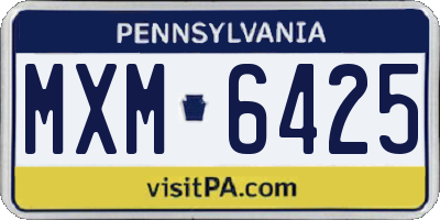 PA license plate MXM6425