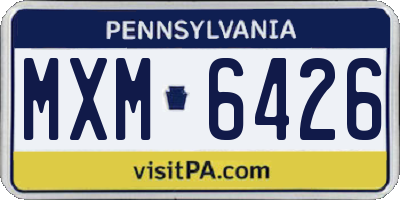 PA license plate MXM6426