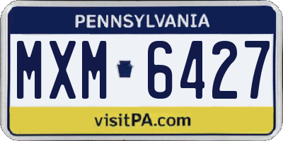 PA license plate MXM6427