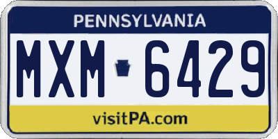 PA license plate MXM6429