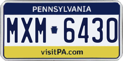 PA license plate MXM6430