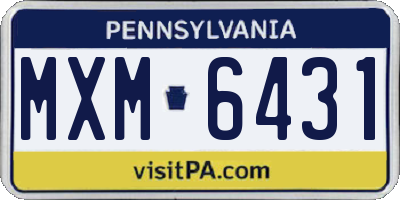 PA license plate MXM6431