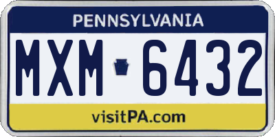 PA license plate MXM6432