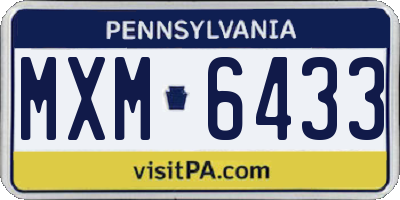 PA license plate MXM6433