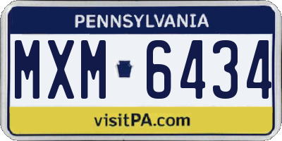 PA license plate MXM6434