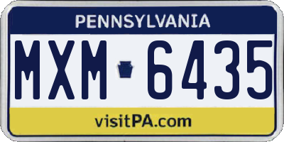 PA license plate MXM6435