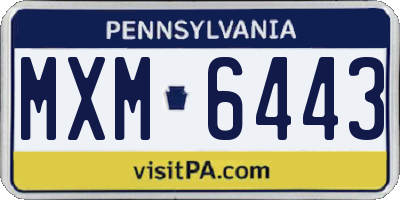 PA license plate MXM6443