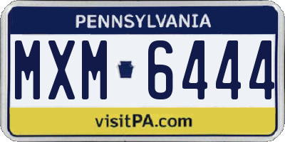 PA license plate MXM6444
