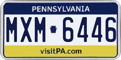 PA license plate MXM6446