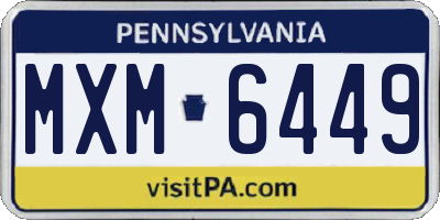 PA license plate MXM6449