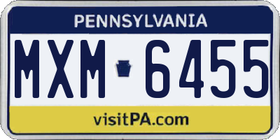PA license plate MXM6455