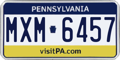 PA license plate MXM6457
