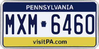 PA license plate MXM6460