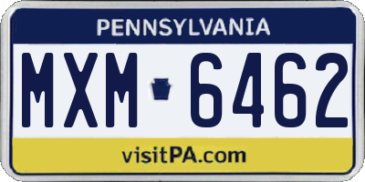 PA license plate MXM6462