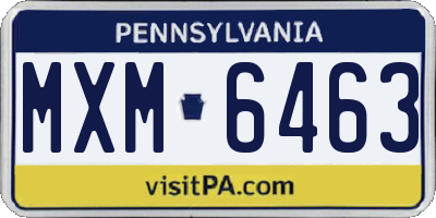 PA license plate MXM6463