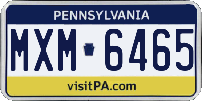 PA license plate MXM6465