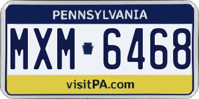 PA license plate MXM6468