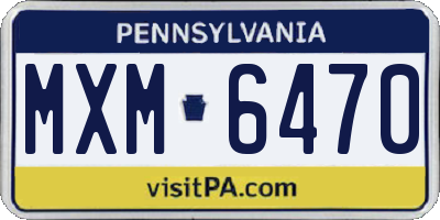 PA license plate MXM6470